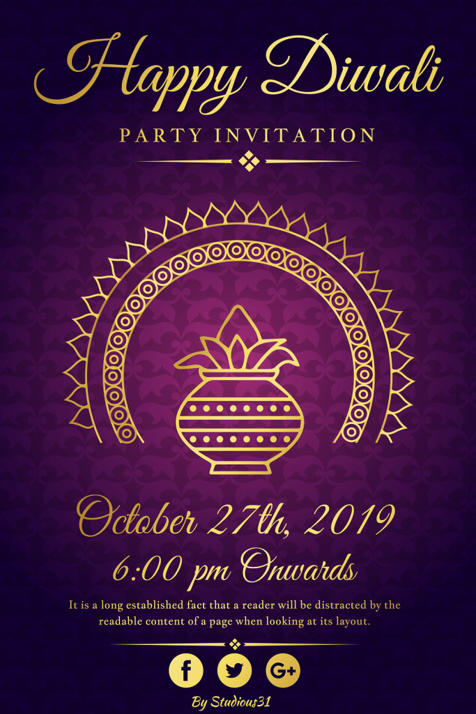 Free Diwali Invitation Graphic Poster Studious31 Shop