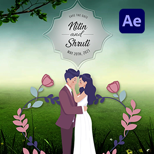 Wedding Invite Couple After Effects Template Website Cover Studious31