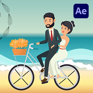 Wedding Invitation Beach Couple After Effects Website Cover Studious31
