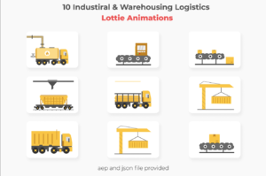 Industrial Warehousing & Logistics Flat Concept Json & After Effects Lottie 1 - Studious31