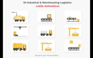 Industrial Warehousing & Logistics Flat Concept Json & After Effects Lottie 3 - Studious31