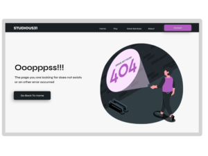 404 Torch Page Not Found Banner Design Adobe XD & Lottie Animation After Effects 1 - Studious31