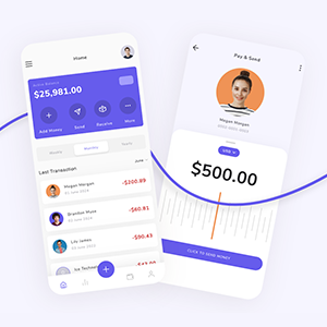 Finance Banking App UI Design Figma & Adobe XD Website Banner- Studious31