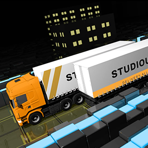 Truck Logistics Company Logo Intro Video After Effects Template Website Banner - Studious31