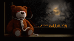 Cursed Teddy Happy Halloween Greetings After Effects Template 3 - Studious31